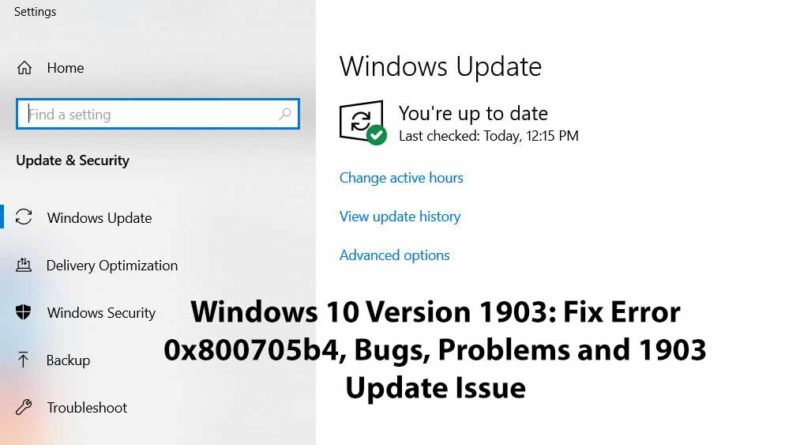 Windows update error 1903